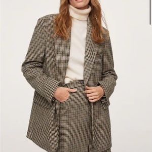 Mango Houndstooth suit blazer